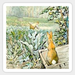 “Benjamin Bunny Watches Farmer Brown” by Beatrix Potter Sticker